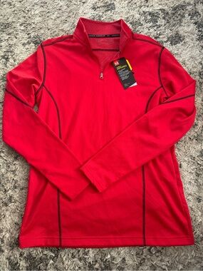 Men’s med Under Armour Bright Red ColdGear Quarter-Zip Top
